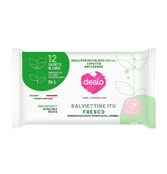 Salviettine Intime Fresco Effetto Antiodore 12 Pezzi – Igiene Intima e Freschezza