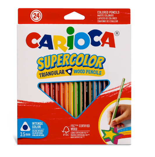 24 Pastelli Supercolor – Colori Intensi e Presa Ergonomica per Disegno