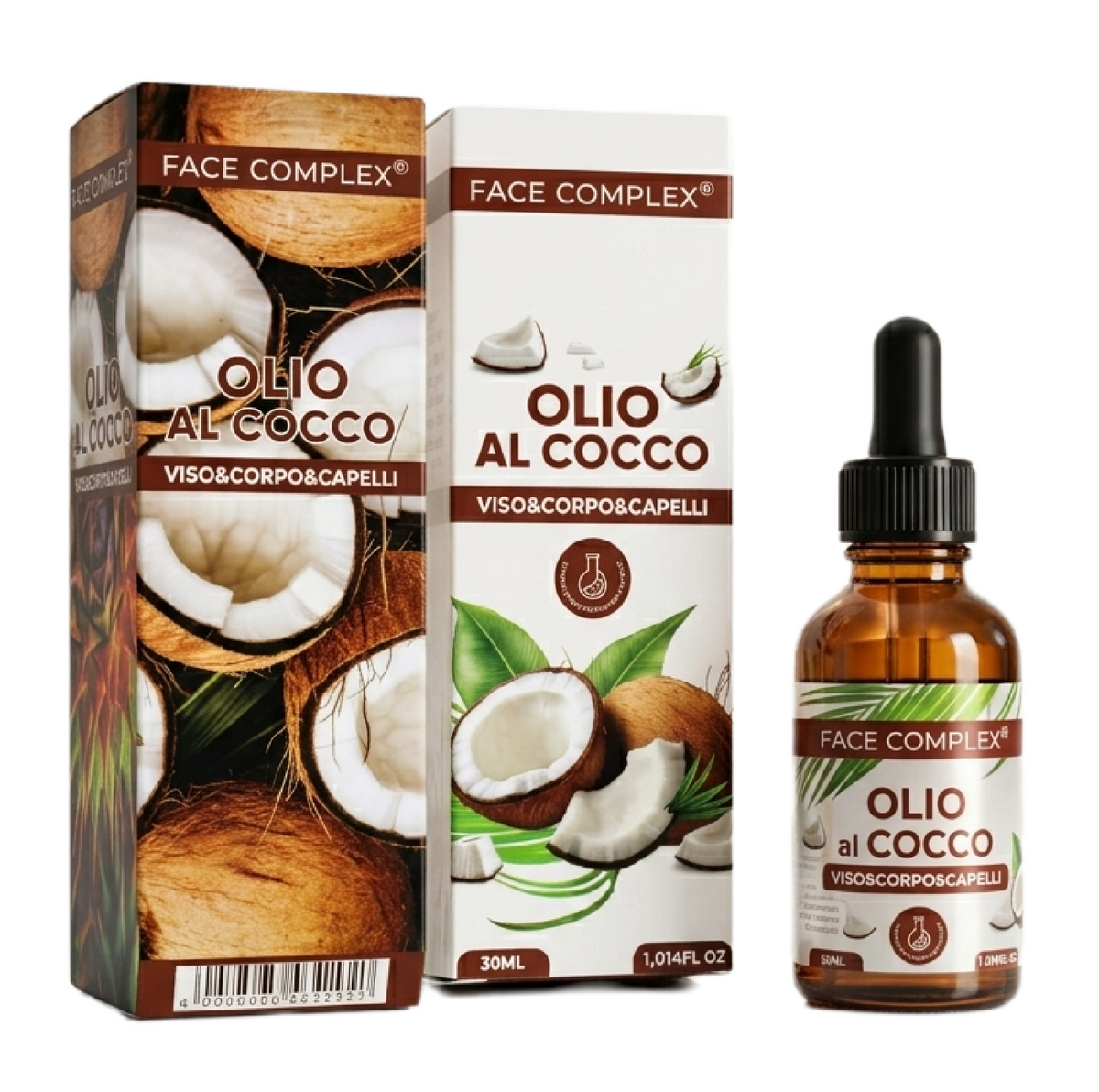 Face Complex Olio di Cocco 30ml | Trattamento Nutriente Viso Corpo Capelli