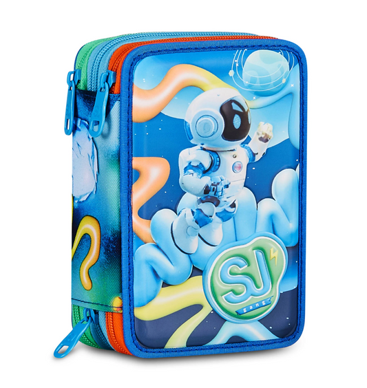 Astuccio 3 Zip S3D SJ Gang Space Ride - Astuccio Scuola Completo Spazio 3D