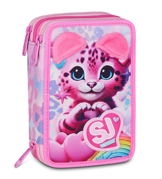 Astuccio 3 Zip SJ Gang Heart Buddy Girl - Astuccio Scuola Completo Cuori