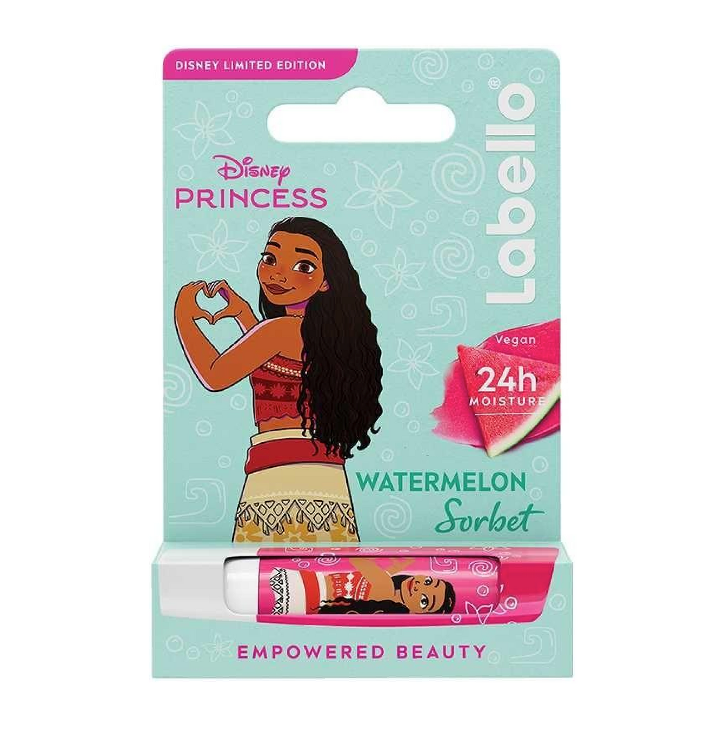 Labello Princess Moana Watermelon Sorbet 24H – Balsamo Labbra Idratante Anguria