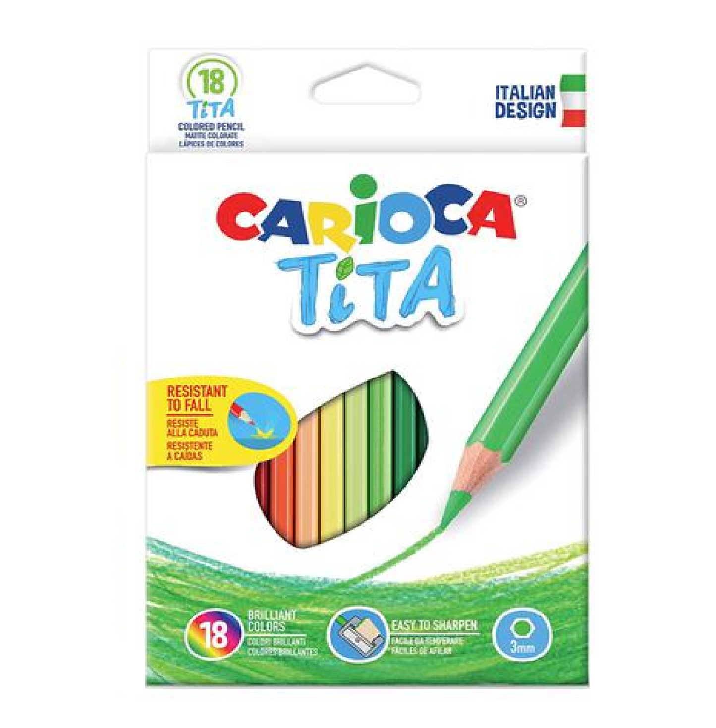 Pastelli Colorati CARIOCA Tita - Confezione 6, 12, 18, 24, 36 Pezzi
