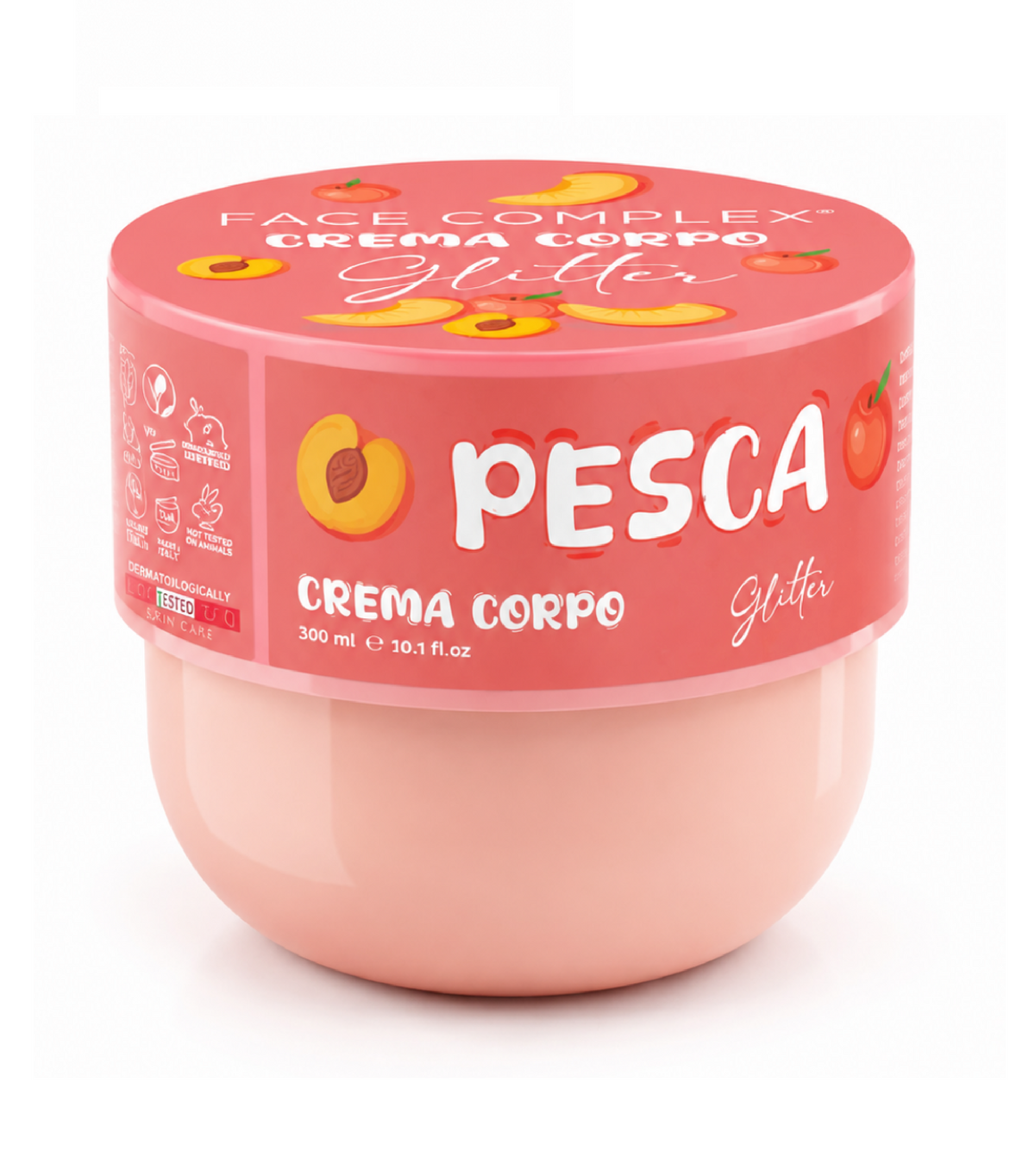 Crema e Acqua Corpo Glitter Pesca PannaeFragola Zucchero Filato - Crema 300ml e Acqua Corpo Spray 250ml