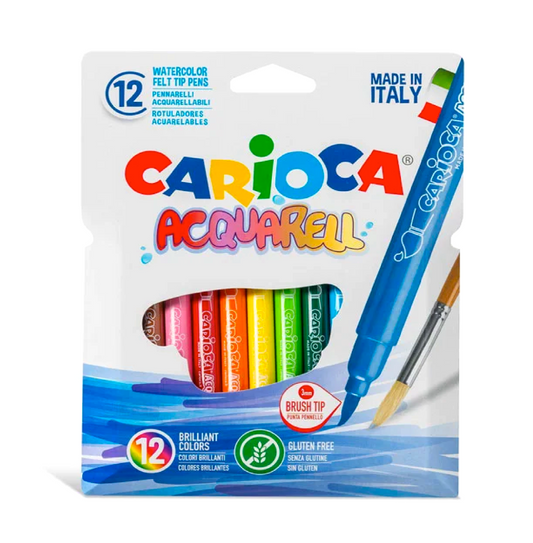 12 Pennarelli Acquerellabili Acquarell – Punta Pennello e Colori Brillanti