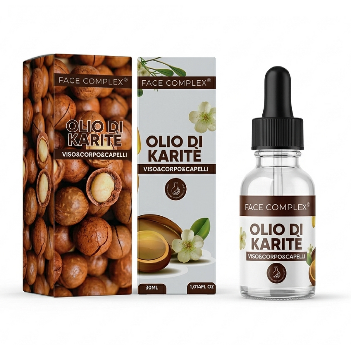 Face Complex Olio di Karité 30ml - Trattamento Nutriente Viso Corpo Capelli