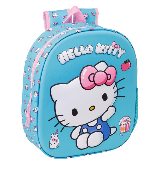 Zaino 3D Hello Kitty 33cm | Zainetto Asilo e Tempo Libero con Tasca Laterale