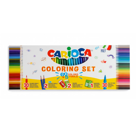 65 Accessori Set Scuola – 30 Pennarelli, 30 Pastelli, Matite e Accessori
