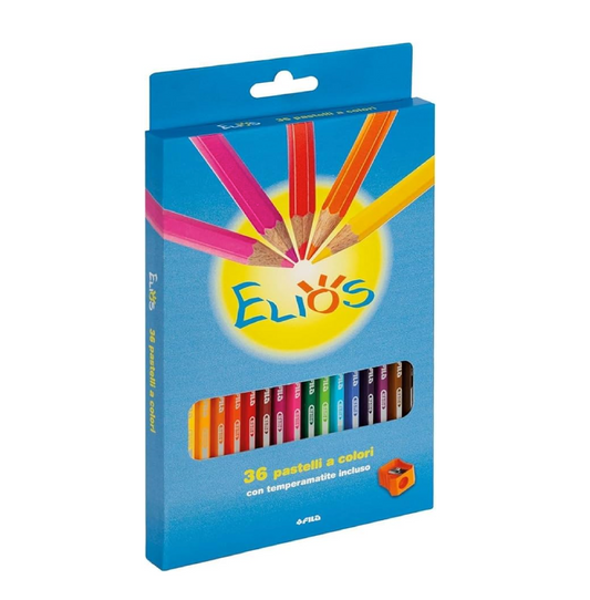 Scatola 36 Pastelli Elios – Set Colori Intensi per Disegno e Scuola