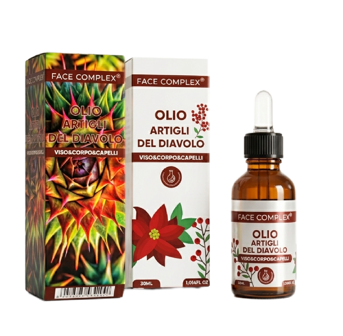 Face Complex Olio Artigli del Diavolo 30ml - Trattamento Nutriente Viso Corpo Capelli