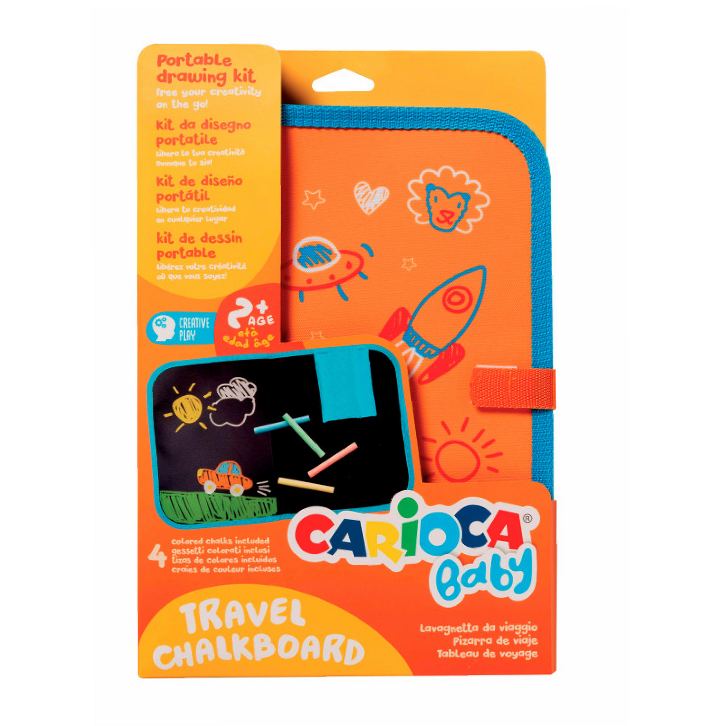 Lavagnetta da Viaggio Baby A4 – Kit Disegno Portatile con Gessetti Colorati