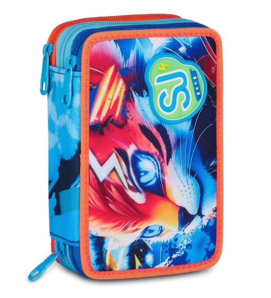 Astuccio 3 Zip SJ Gang Speed Animal Boy - Astuccio Scuola Completo