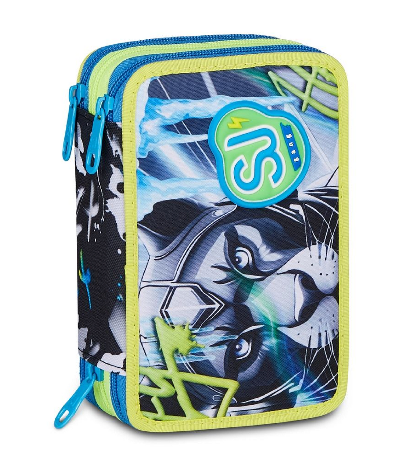Astuccio 3 Zip SJ Gang Glace Panther Boy - Astuccio Scuola Completo Pantera