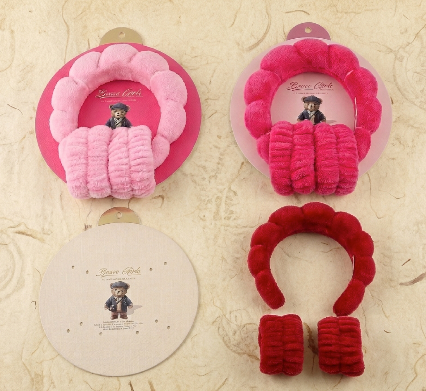Set Skincare Brave Girls Teddy | Fascia Capelli e Polsini