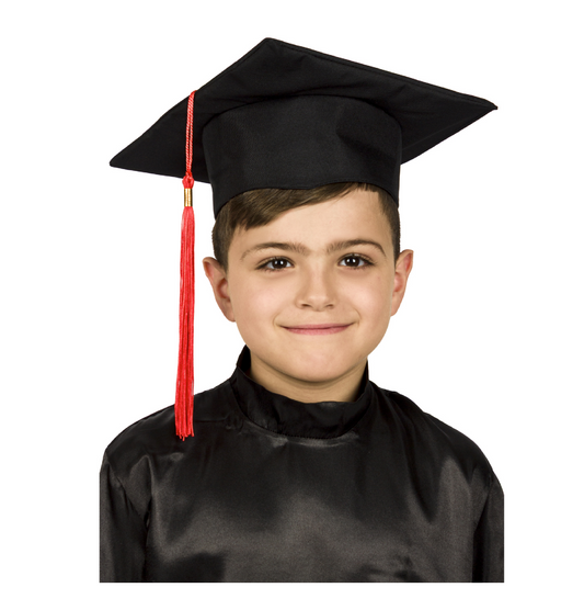 Cappello Laurea Bambino 3-12 Anni – Rosso, Blu, Nero