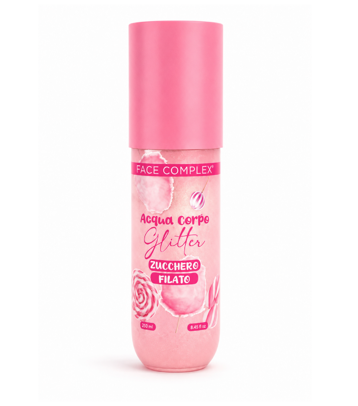 Crema e Acqua Corpo Glitter Pesca PannaeFragola Zucchero Filato - Crema 300ml e Acqua Corpo Spray 250ml