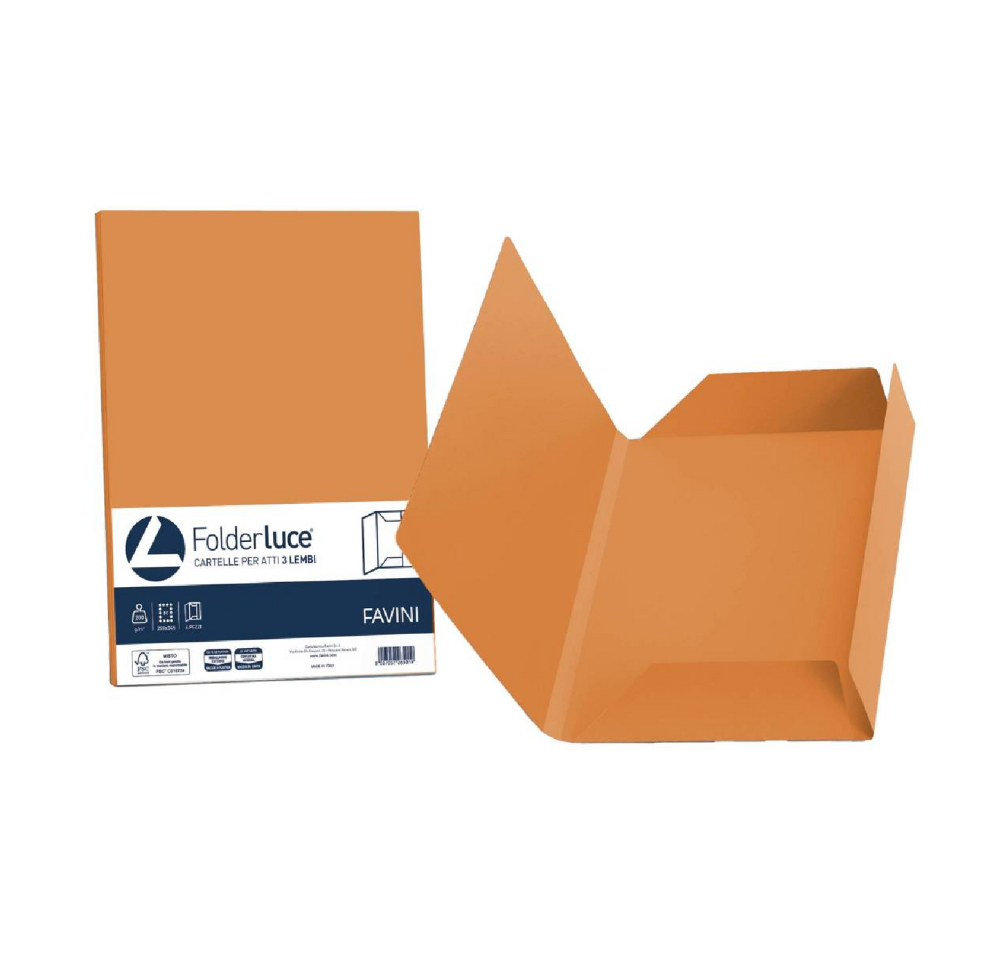 Cartelle tre Lembi 25pz Arancione