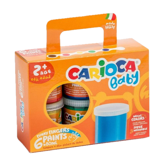 6 Tempere Finger Paints – Colori a Dita per Bambini