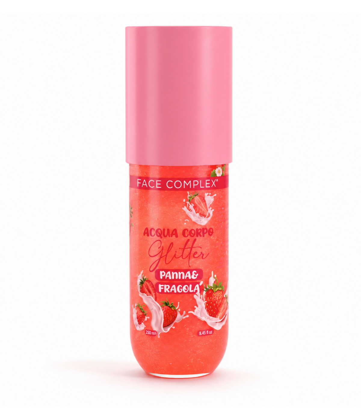 Crema e Acqua Corpo Glitter Pesca PannaeFragola Zucchero Filato - Crema 300ml e Acqua Corpo Spray 250ml