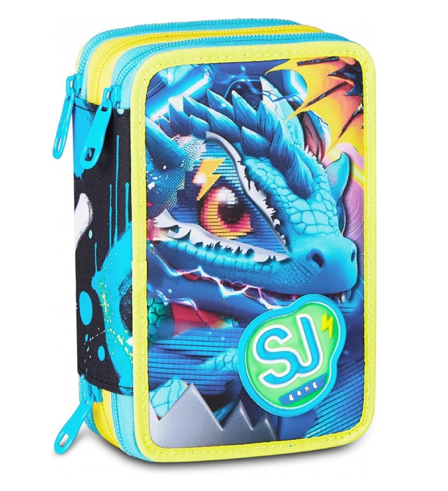 Astuccio 3 Zip SJ Gang Metal Dragon Boy - Astuccio Scuola Completo Drago
