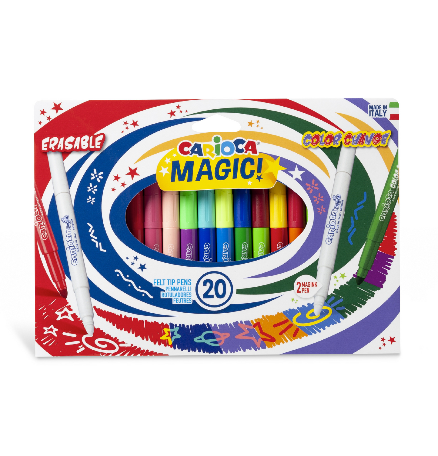 20 Pennarelli Magic Magic Markers – Color Change & Erasable Punta Maxi