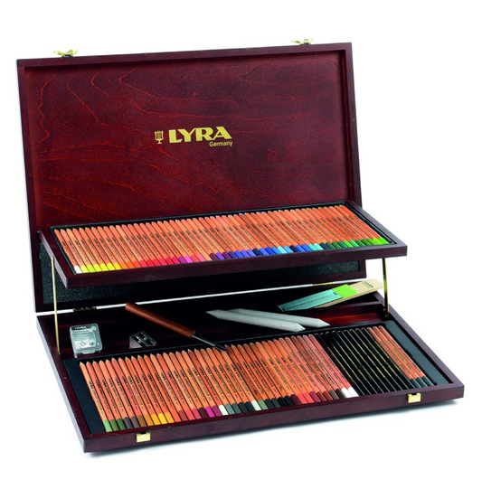 Cassetta in Legno Artist Lyra con 106 Pastelli Rembrandt – Set Professionale da Disegno