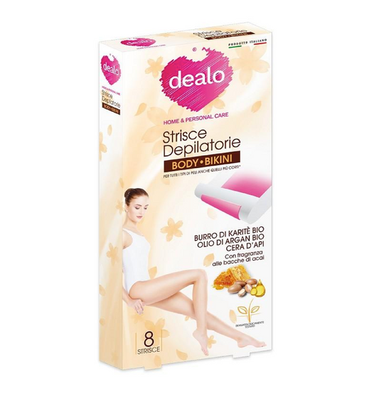 Strisce Depilatorie Corpo e Bikini Olio di Argan 8pz – Pelle Liscia e Depilazione Delicata