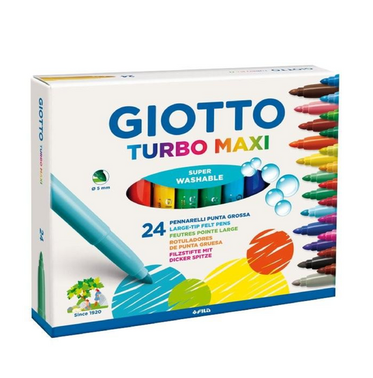 Turbo Maxi 24 Pennarelli Punta Grossa | Lavabili e Sicuri