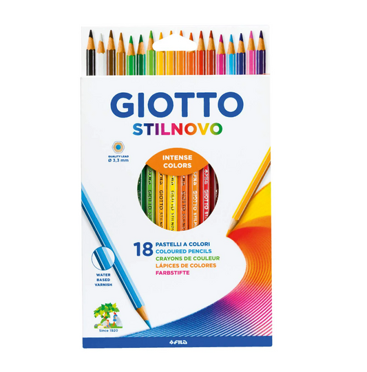18 Pastelli Giotto Stilnovo – Colori Intensi e Alta Qualità per Disegno