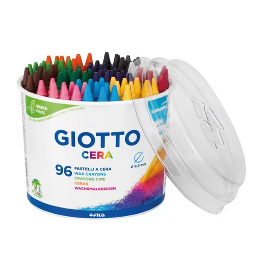 Barattolo 96 Pastelli a Cera Giotto - Colori Brillanti e Lavabili