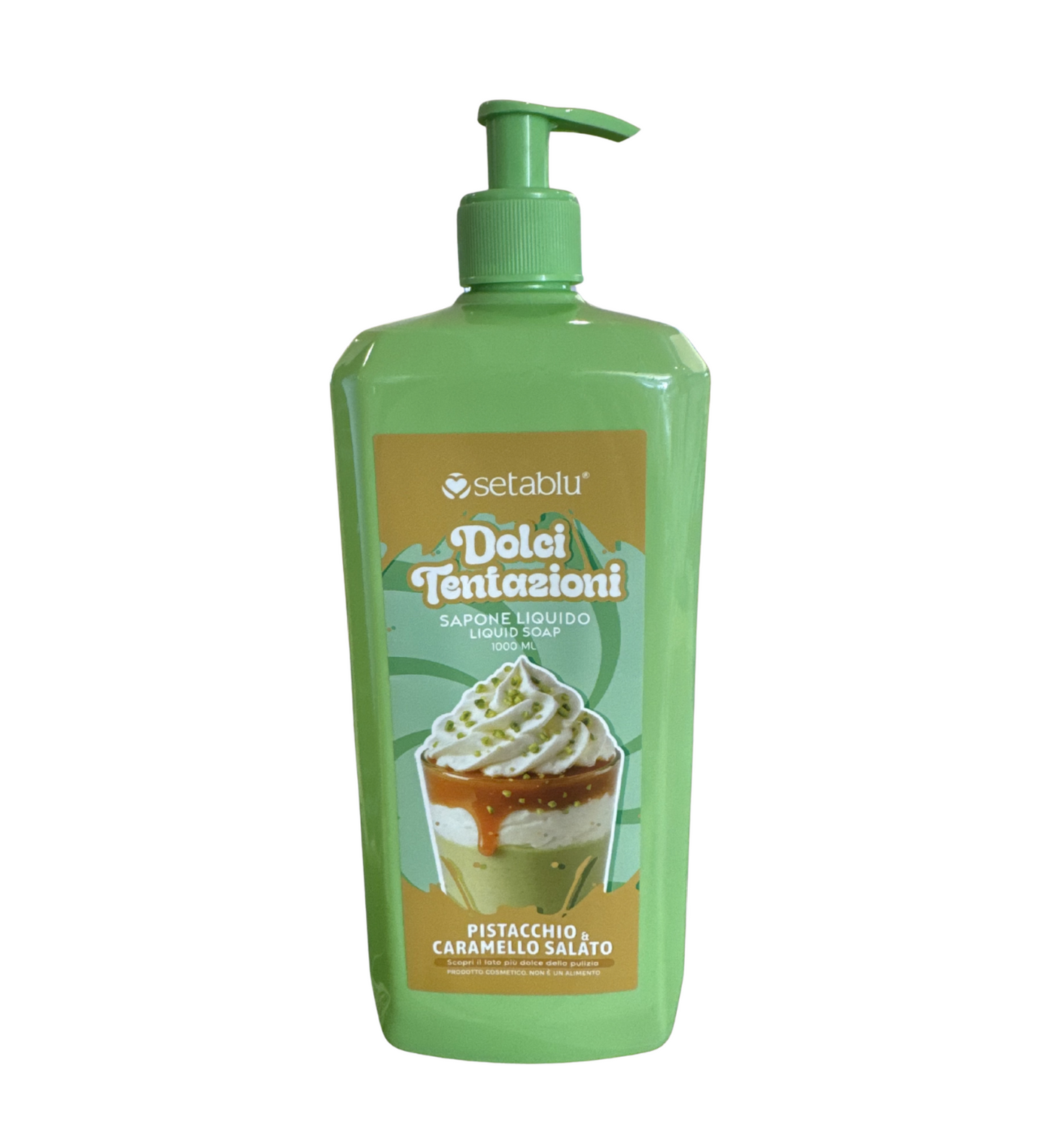 Sapone Liquido Mani e Viso Pistacchio e Caramello Salato - Sapone Idratante Maxi Formato