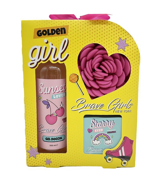 Cofanetto Golden | Docciaschiuma Shower Gel + Saponetta + Spugna a Petali