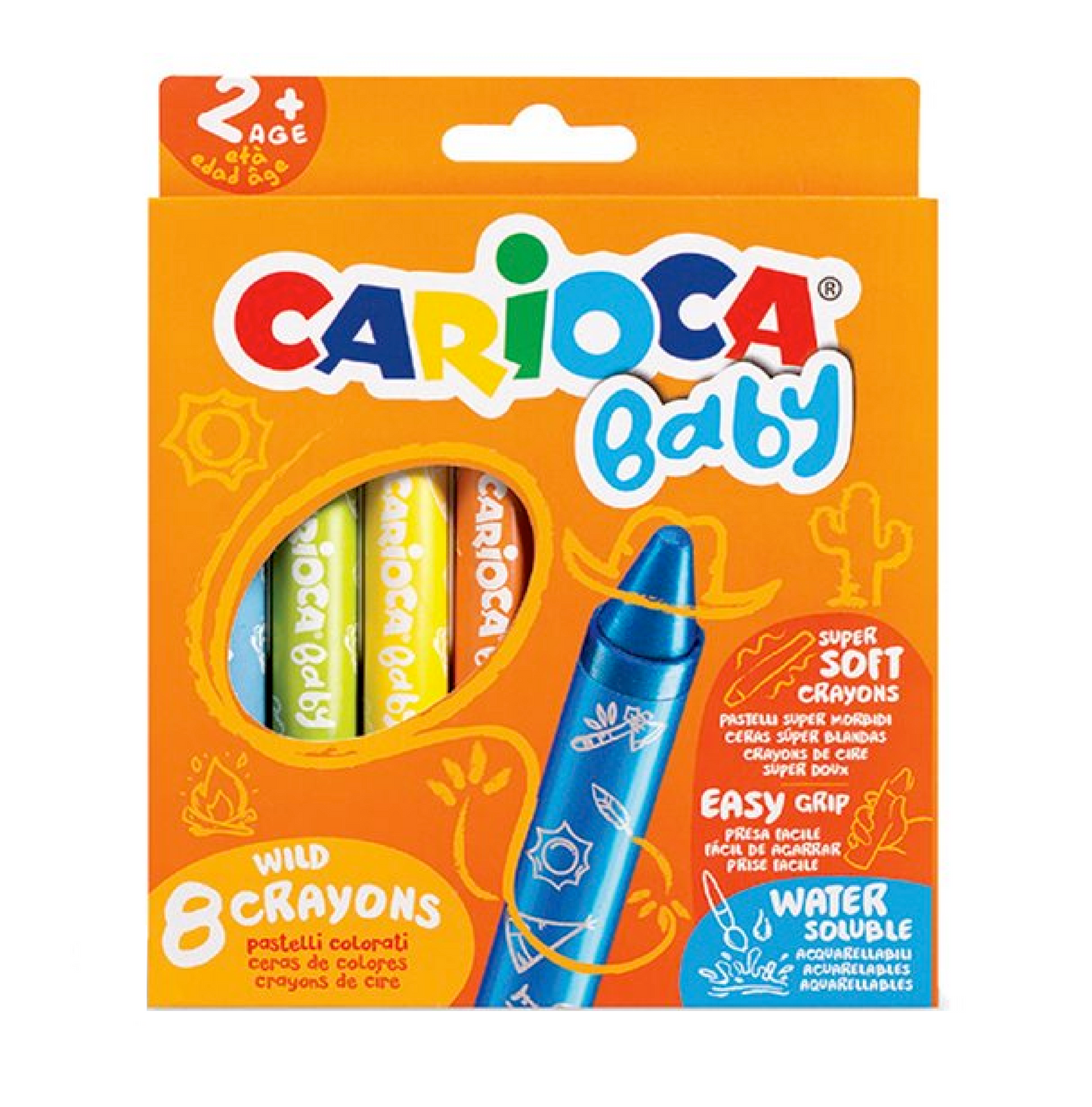 8 Pastelli 2+ Wild Crayons – Morbidi e Acquarellabili per Bambini
