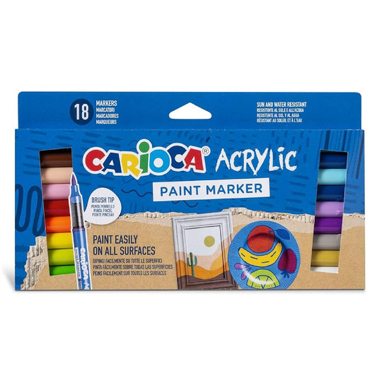 18 Marcatori Acrilici Brush – Pennarelli Punta Pennello per Creatività