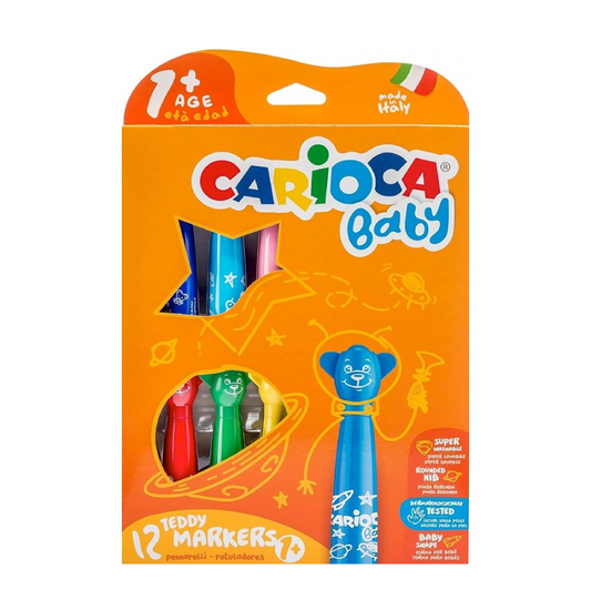 12 Pennarelli 1+ Teddy Marker – Pennarelli Orsetto Sicuri per Bambini