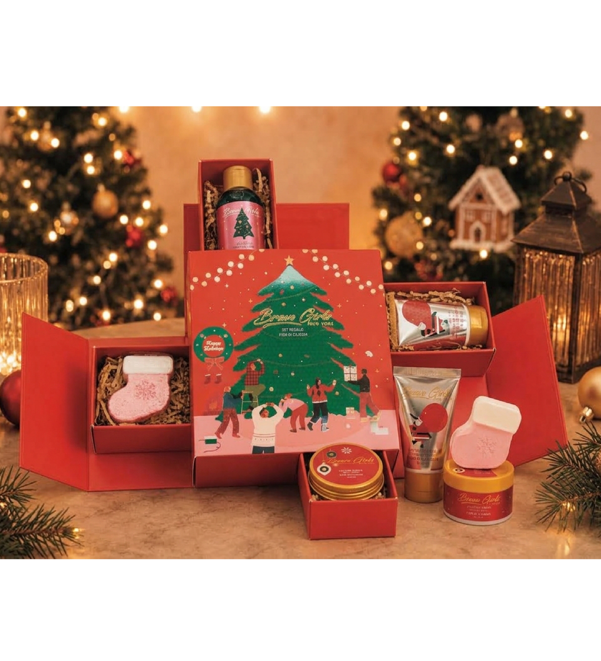 Box Regalo Happy Holiday 4 Cassetti | Kit Bagno Fiori di Ciliegio