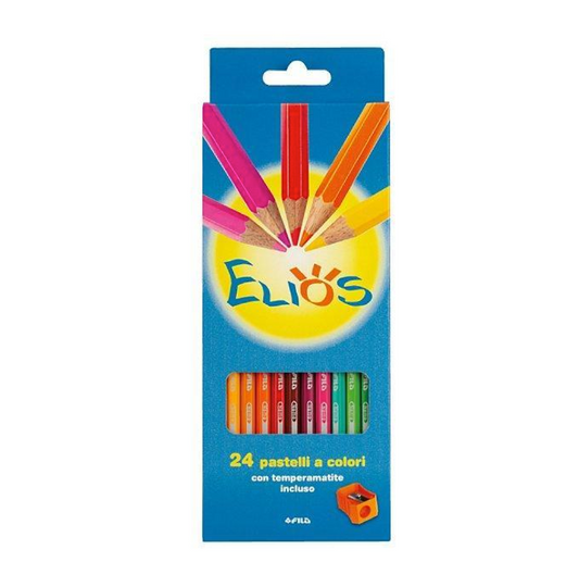 24 Pastelli Elios – Colori Brillanti per Scuola e Disegno Creativo