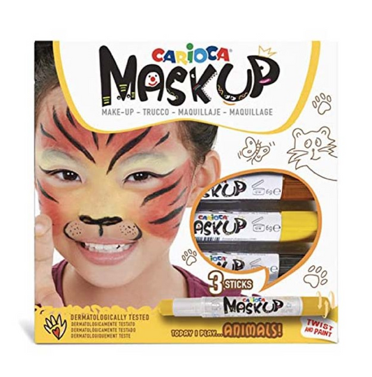 3 Pennarelli Mask Up Animals – Trucco Viso Lavabili per Bambini