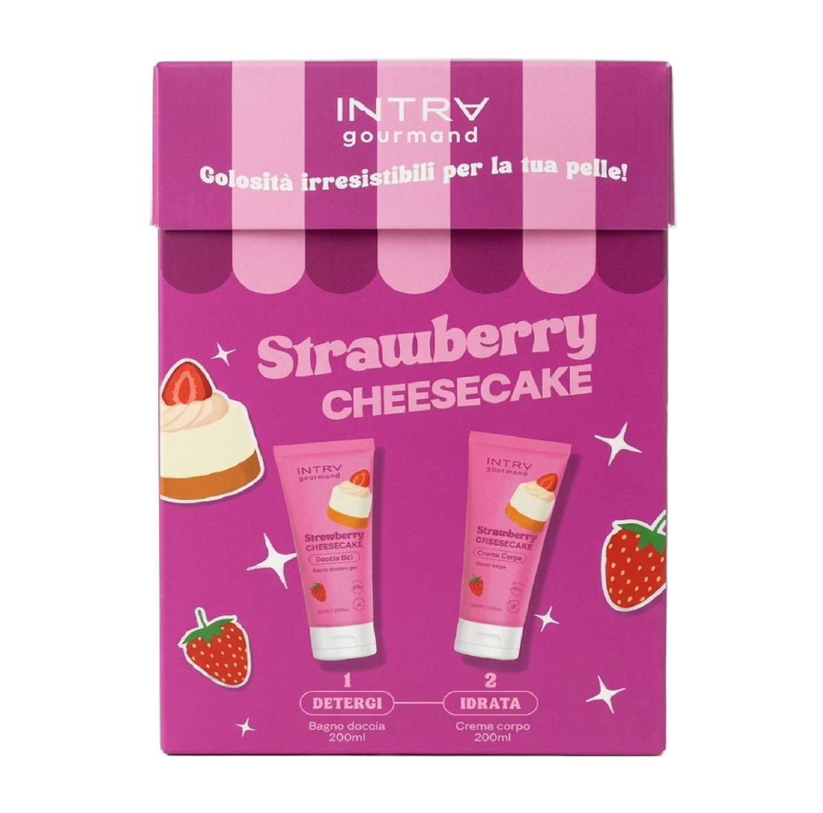 Strawberry Cheesecake Cofanetto - Bagno Doccia + Crema Fragola