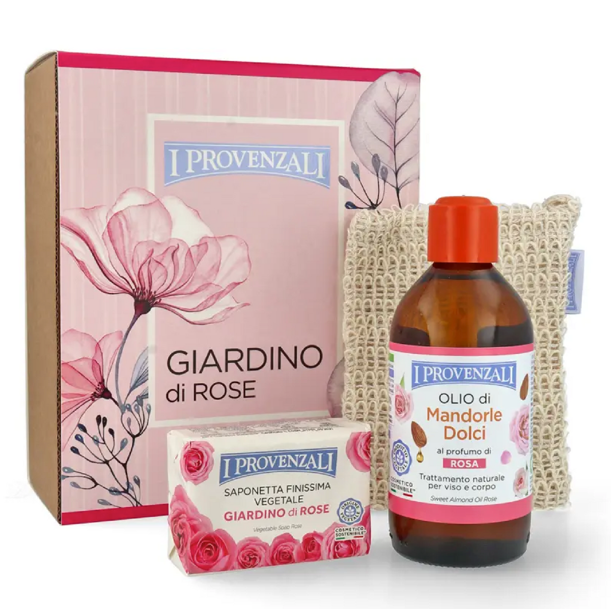 Giardino di Rose Cofanetto | Saponetta + Olio + Guanto Scrub