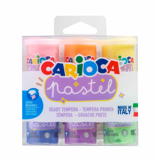 Set 6 Tempere Pastel – Colori Delicati per Pittura Creativa