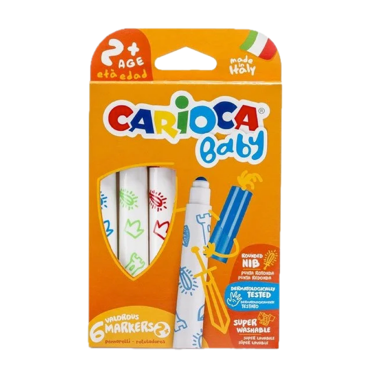 6 Pennarelli Baby 2+ Valorous Marker – Punta Bloccata Lavabili per Bambini