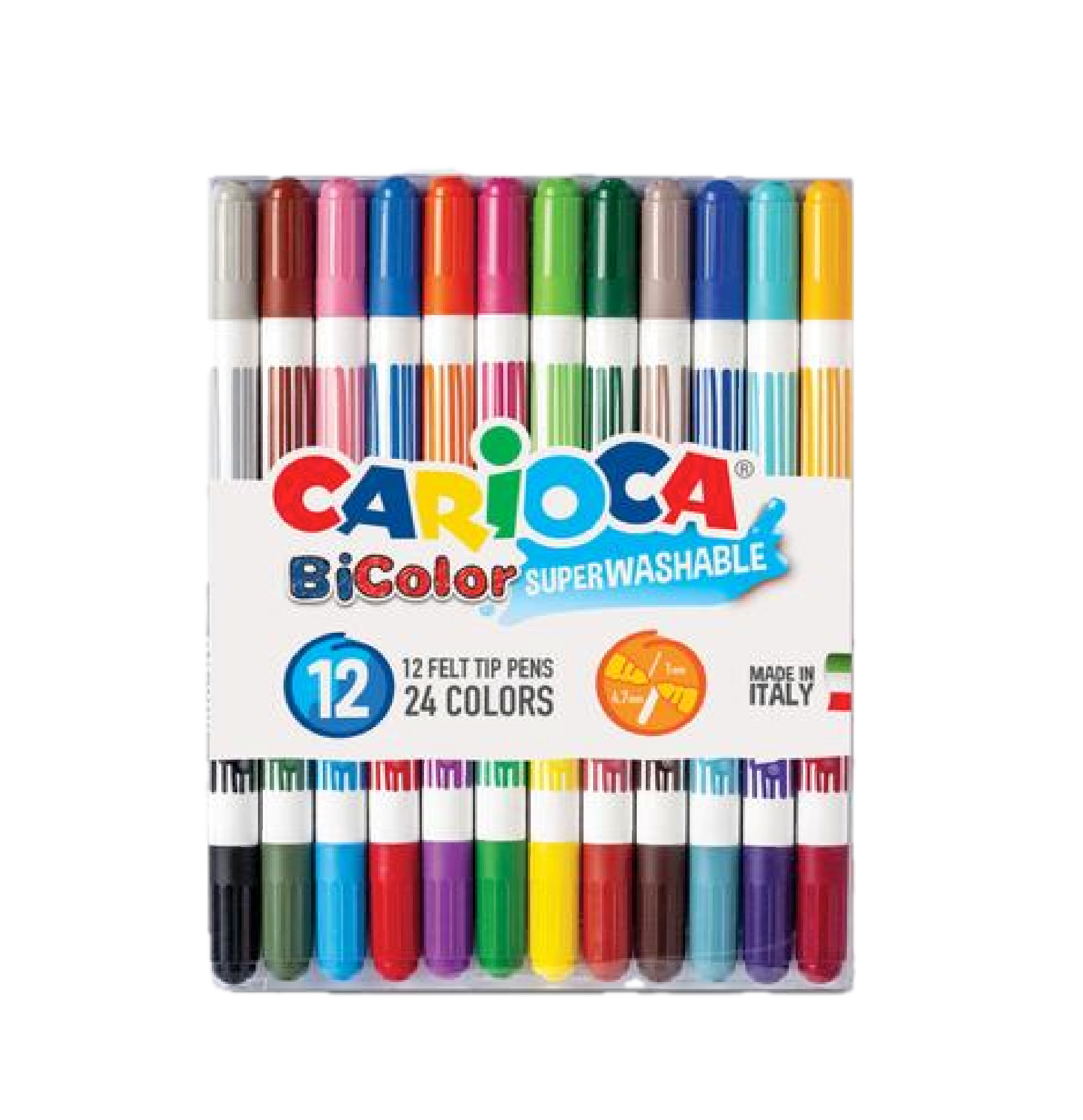 12 Pennarelli Bicolor Super Lavabili – Doppia Punta per Colori Doppi