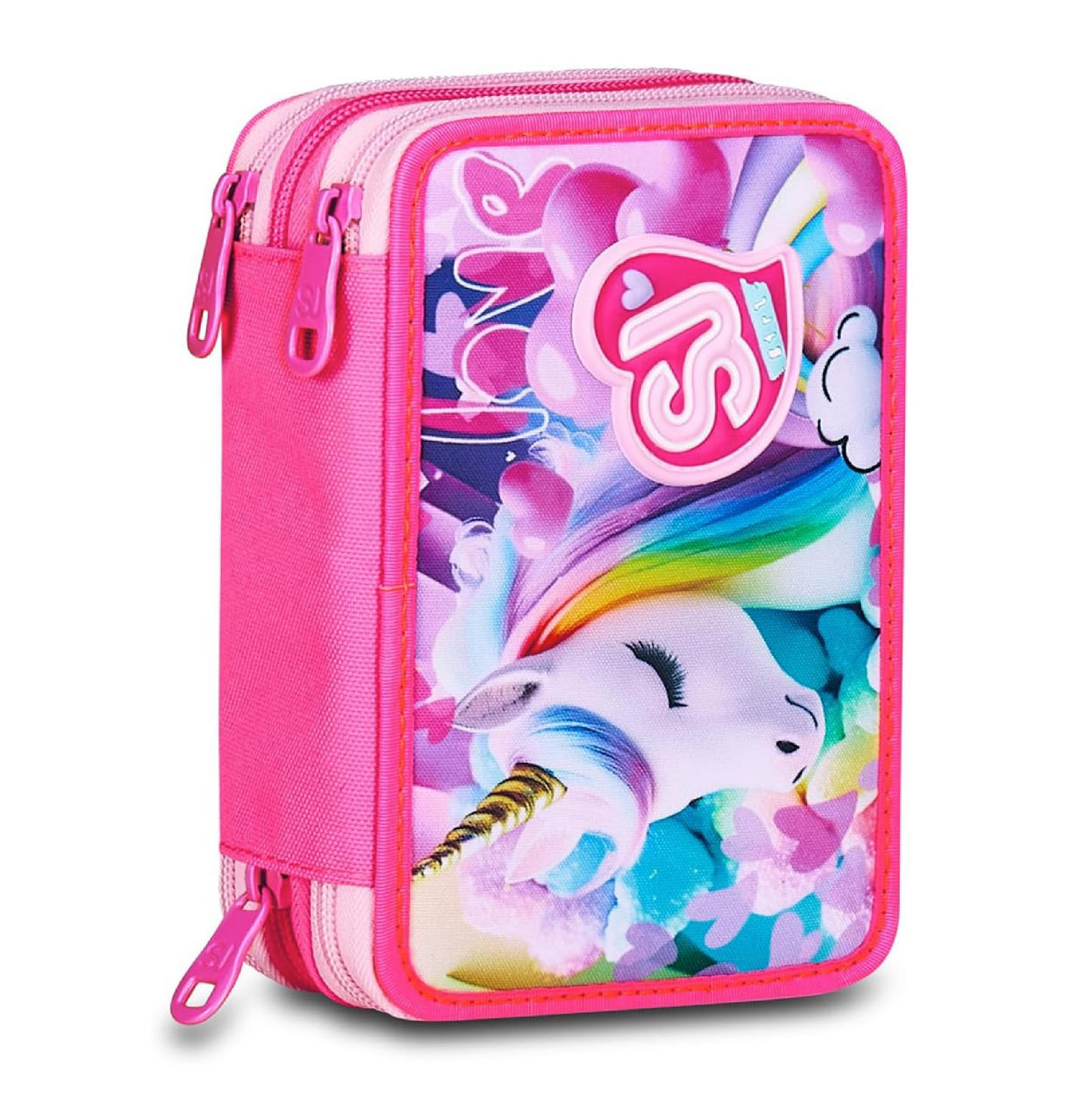 Astucci 3 Zip Sj Fly Unicorn Girl