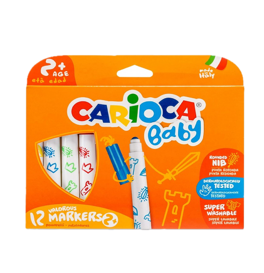 12 Pennarelli Baby 2+ Valorous Marker – Punta Bloccata Lavabili per Bambini