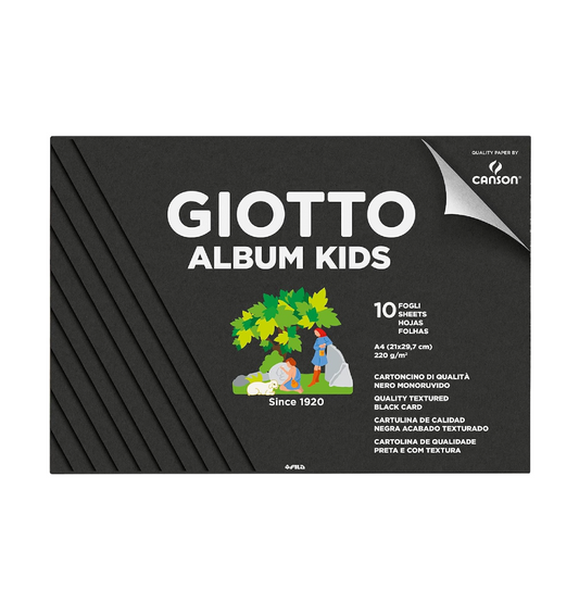 Album Kids A4 Nero 10 Fogli 220g – Carta Spessa per Disegno Creativo