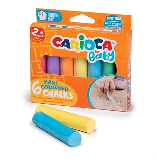 6 Gessi Maxi Baby – Gessetti Colorati Grandi per Bambini