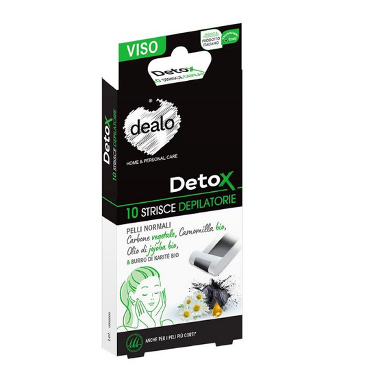 Strisce Depilatorie Viso Detox 10pz – Rimozione Delicata dei Peli Superflui