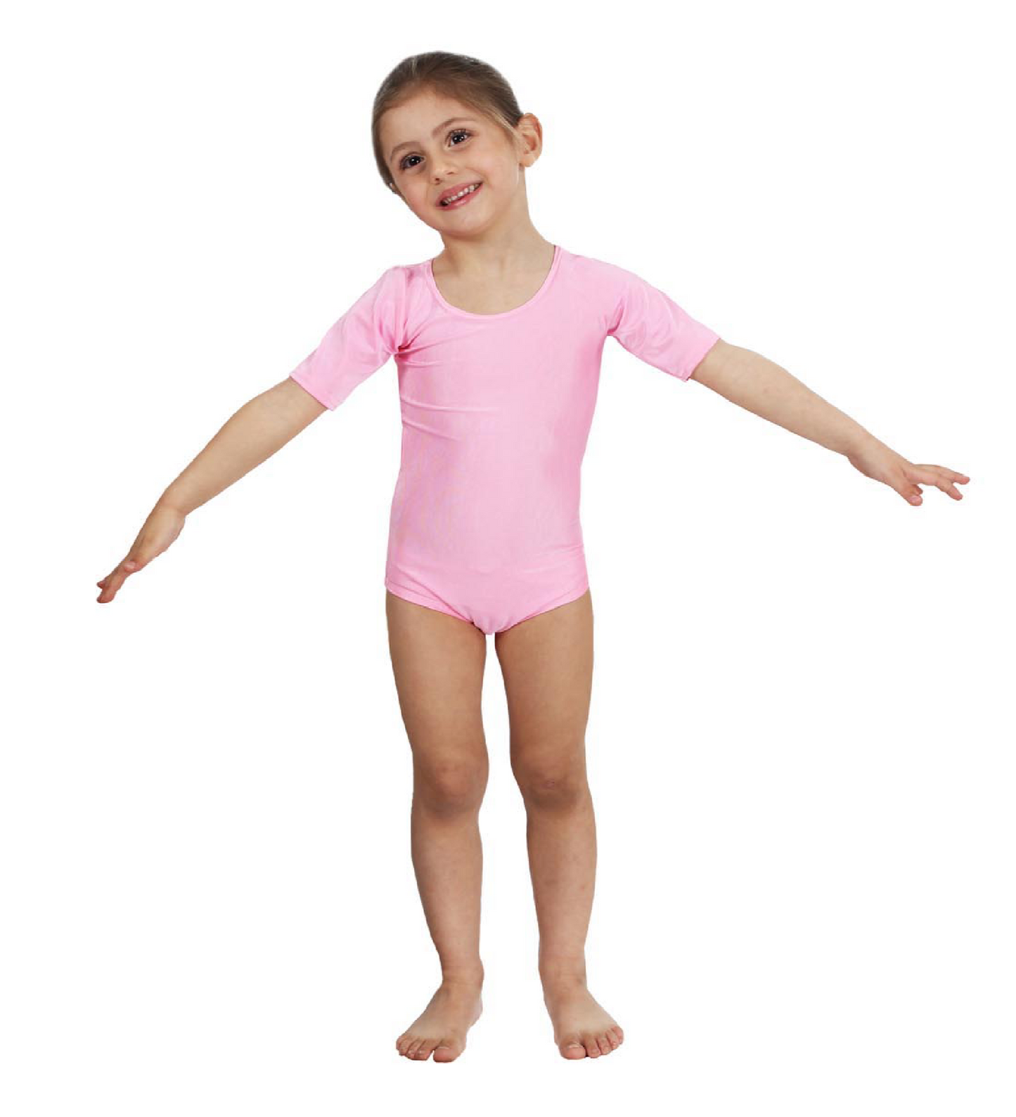Body Danza Lycra Mezza Manica Rosa