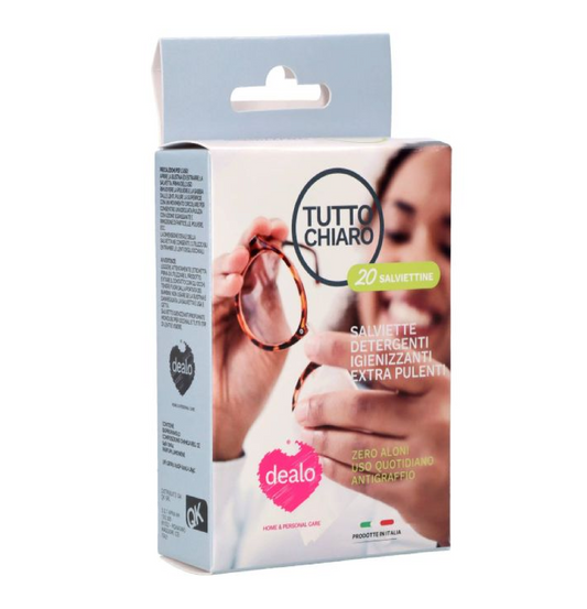 Salviette per Occhiali 20pz – Pulizia Rapida e Senza Aloni per Lenti